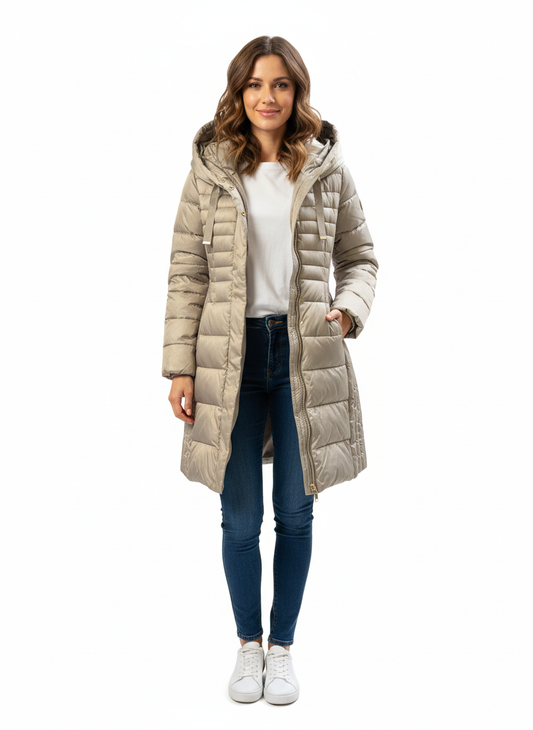 TAHARI Chamarra importada larga para dama