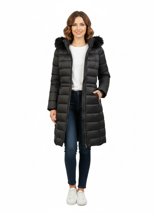 TAHARI Chamarra importada larga para dama