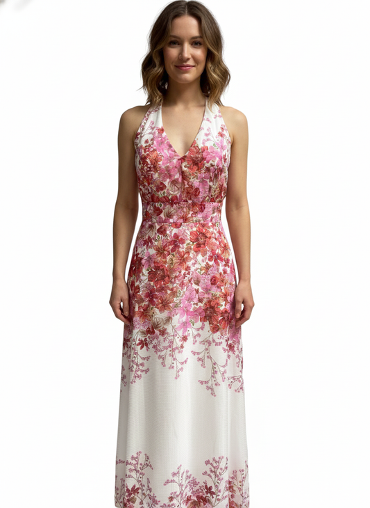 MALSON TARA Vestido floreado sin mangas cuello V
