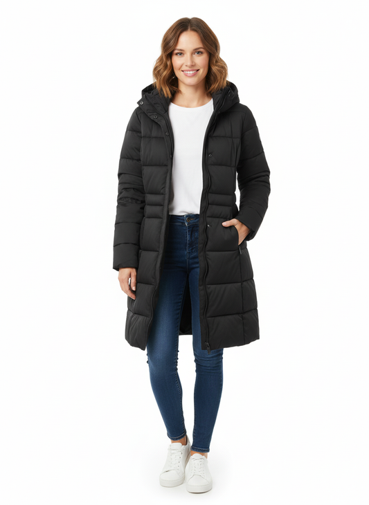 TAHARI Chamarra importada larga para dama