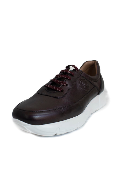 JARKING Tenis Casual para Dama Elaborado en Piel de Borrego Color Fiusha Metálico. 414