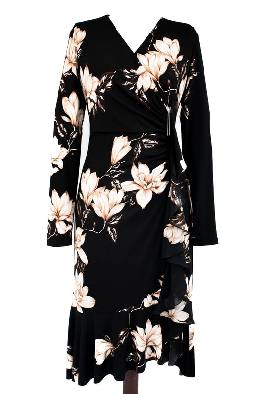 JOSEPH RIBKOFF Vestido Largo con Flores Manga Larga Mujer