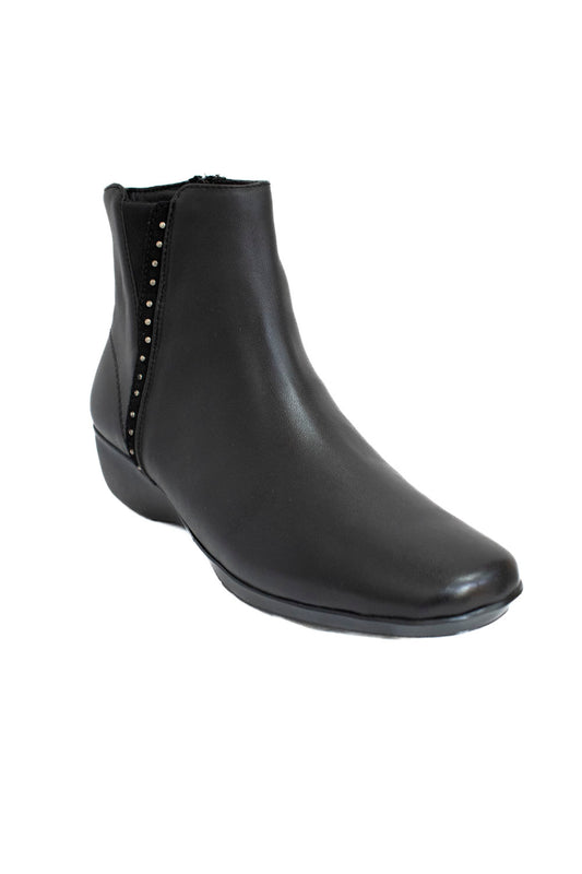 JARKING Botín para Dama al Tobillo Piel de Borrego Color Negro. 12000