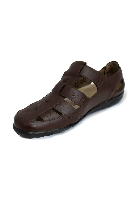 JARKING Sandalia Casual para Dama en Piel de Borrego Color Cafe 215