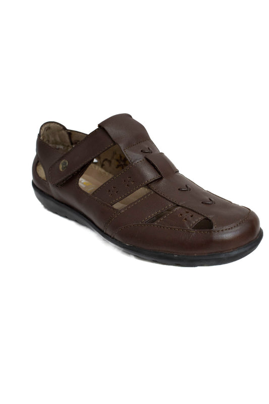 JARKING Sandalia Casual para Dama en Piel de Borrego Color Cafe 215