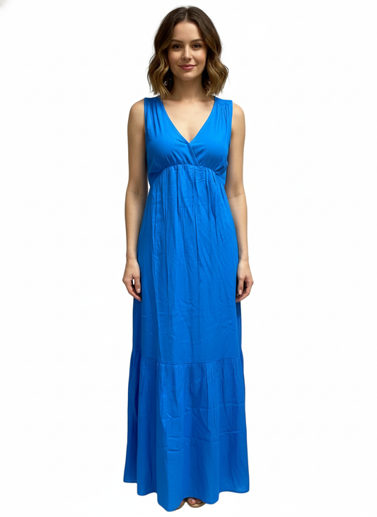 LOSAN Vestido largo sin mangas liso