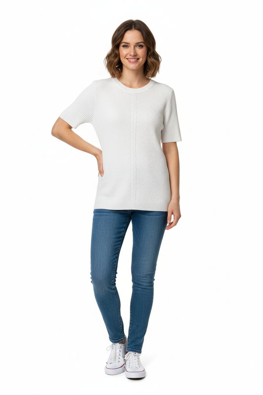 BLUE-GREY Blusa Tejido de Punto Escote Redondo.