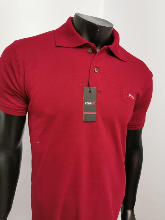 RAFTER Playera Tipo Polo Roja Manga Corta Hombre