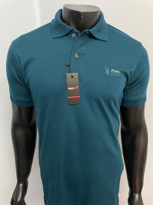 RAFTER Playera Tipo Polo Azul Manga Corta Hombre