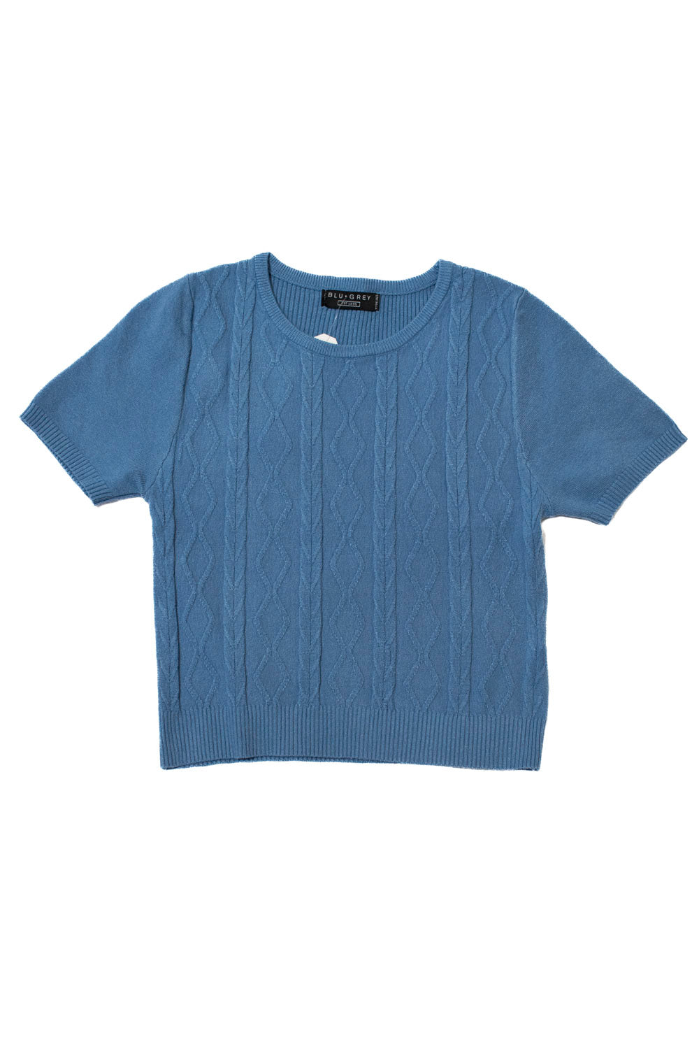 BLUE-GREY Blusa Tejido de Punto Escote Redondo.