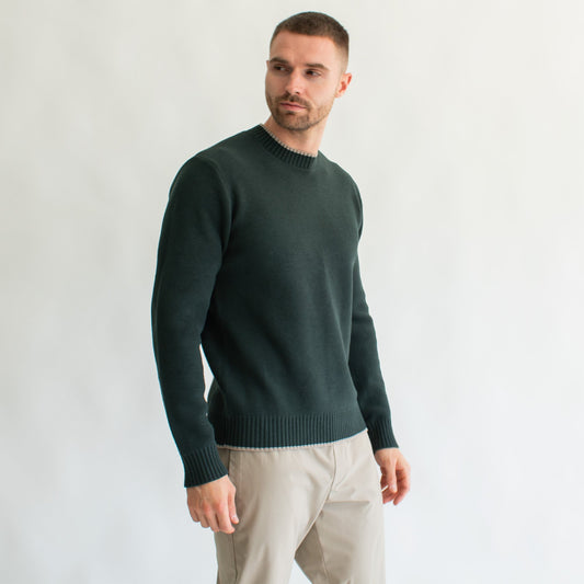 GENERRA Suéter para Hombre Regular Fit – Cuello Redondo, Rib en Contraste 528805