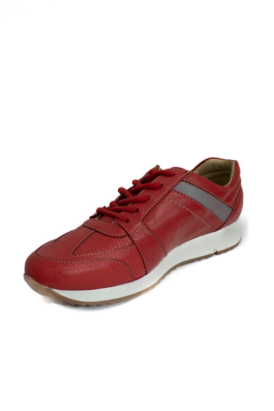 JARKING Tenis casual Piel de Borrego color rojo