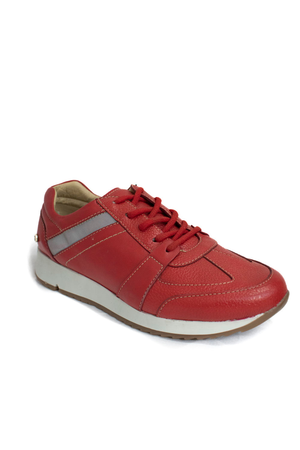 JARKING Tenis casual Piel de Borrego color rojo