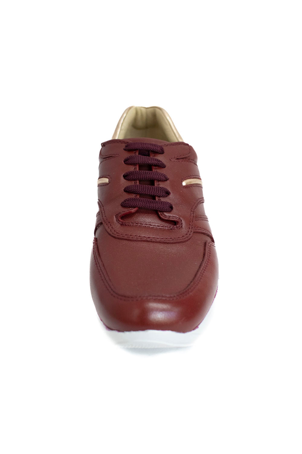 JARKING Tenis casual en Piel de Borrego color vino