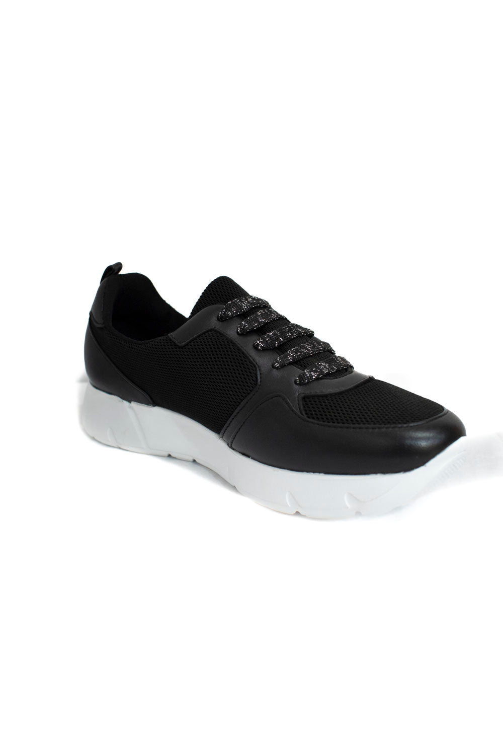 JARKING Tenis casual en Piel de Borrego suave color negro