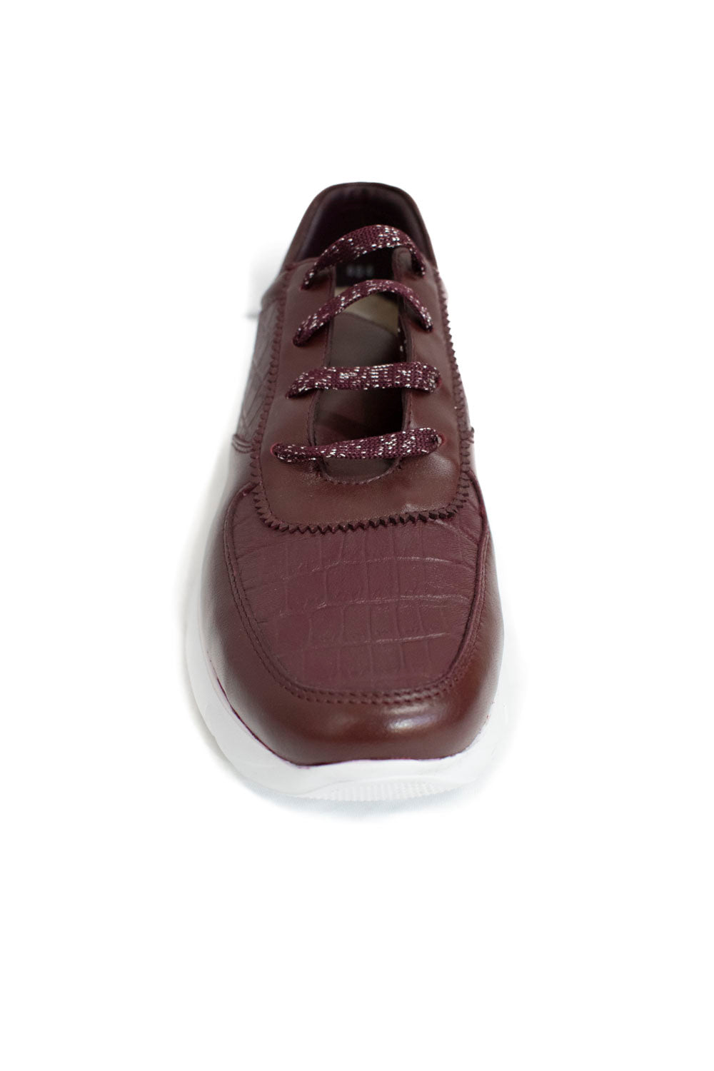 JARKING Tenis casual Piel de Borrego suave color vino